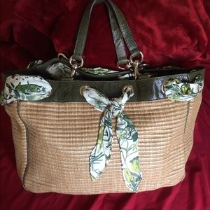 Gucci Straw Leather Tote